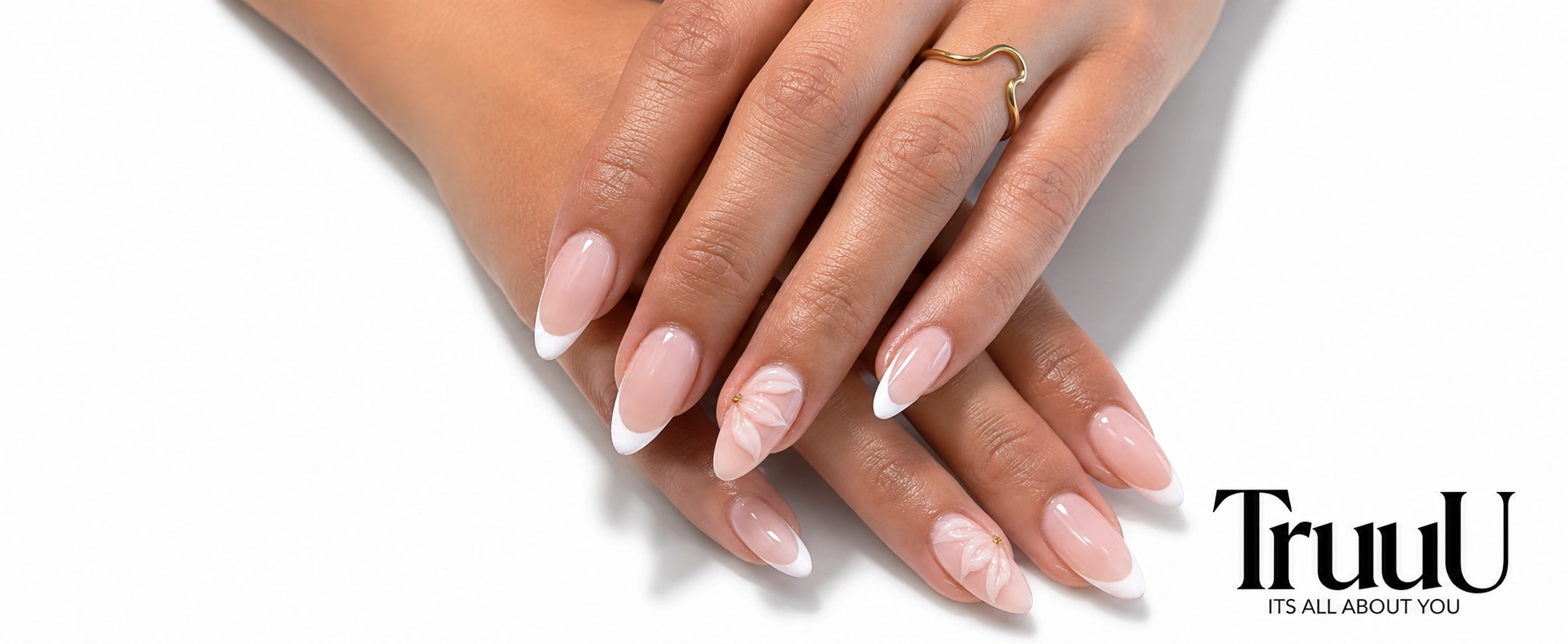 Professional nail treatment on hands